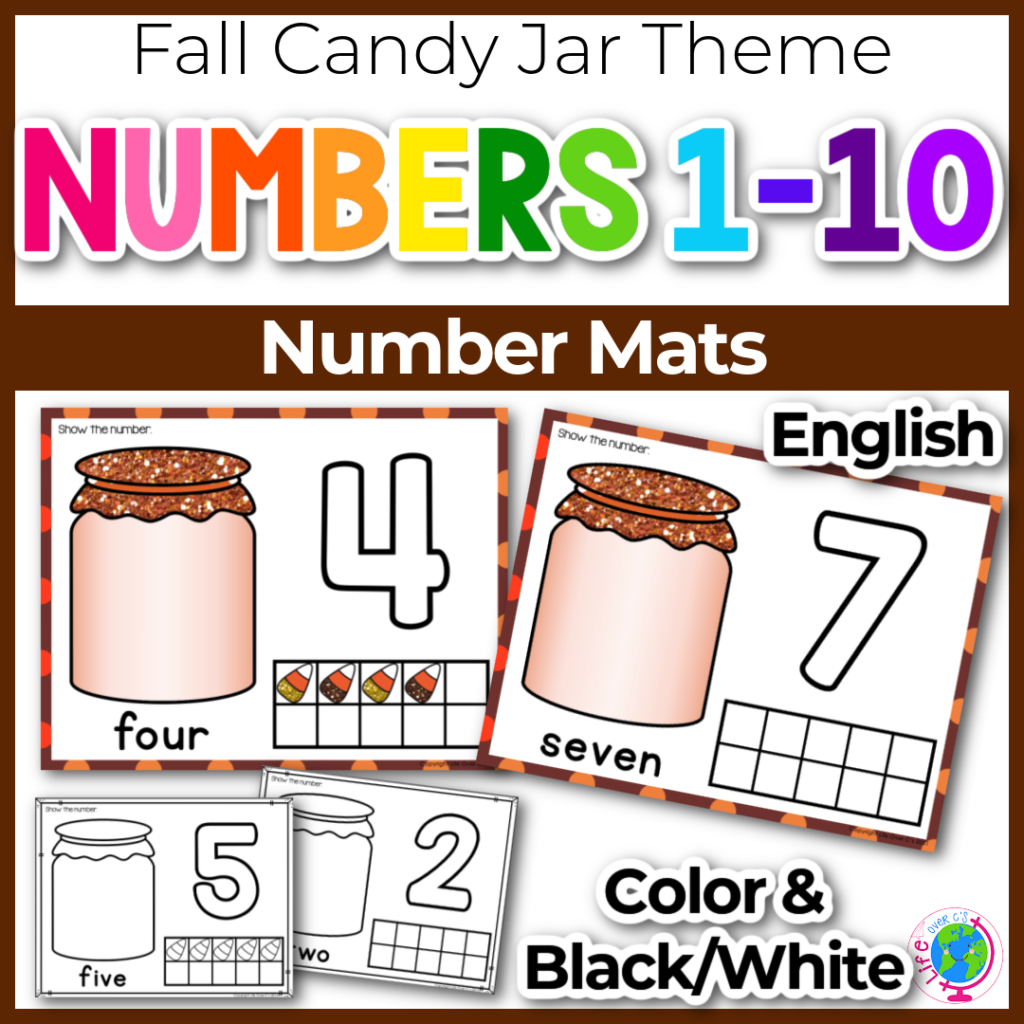 fall candy jar numbers 1-10