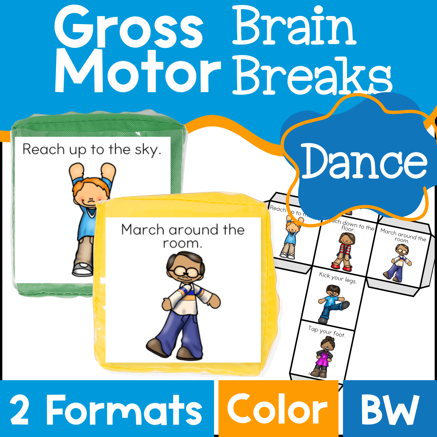 Brain break cube with dance theme