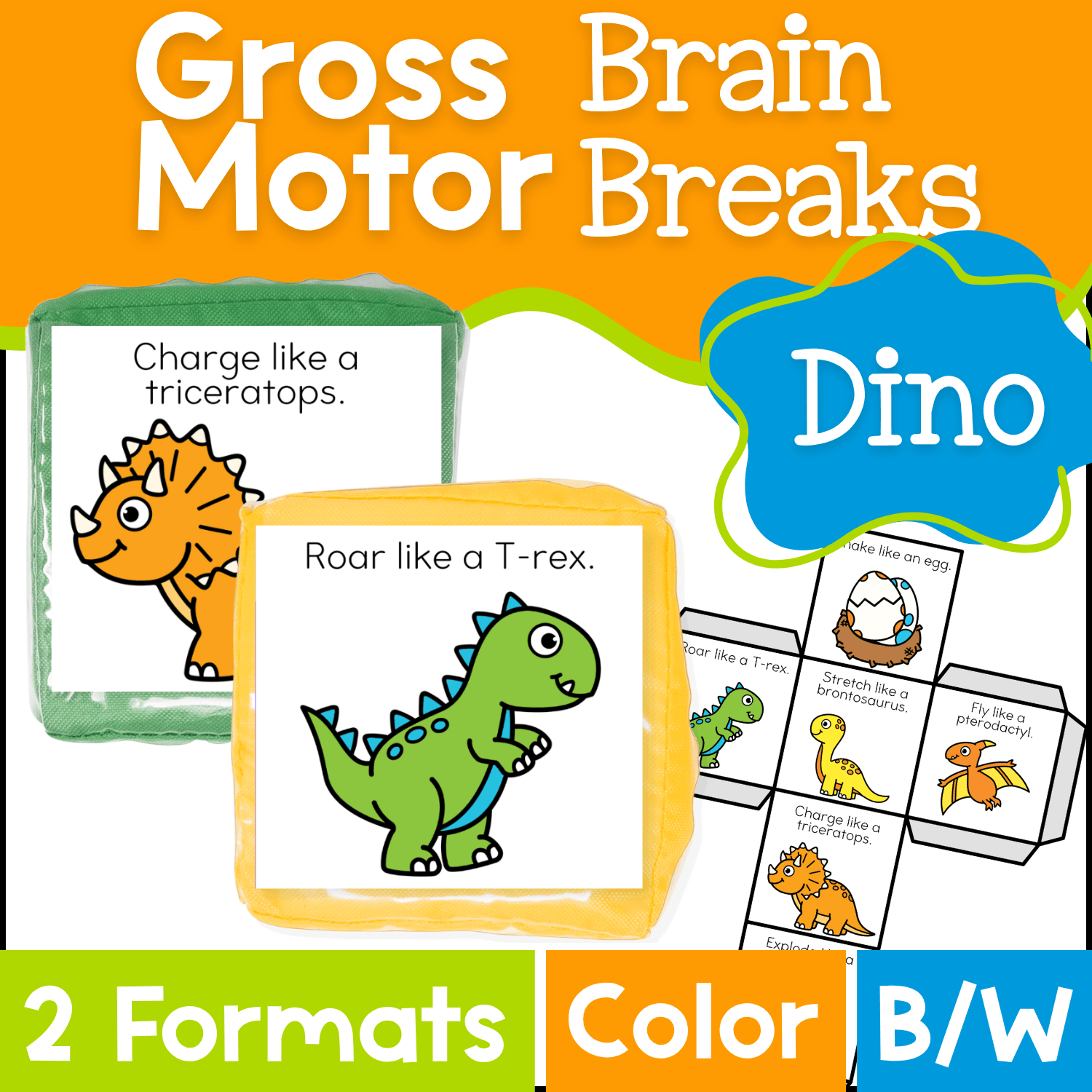 Brain break activities with dinosaur theme