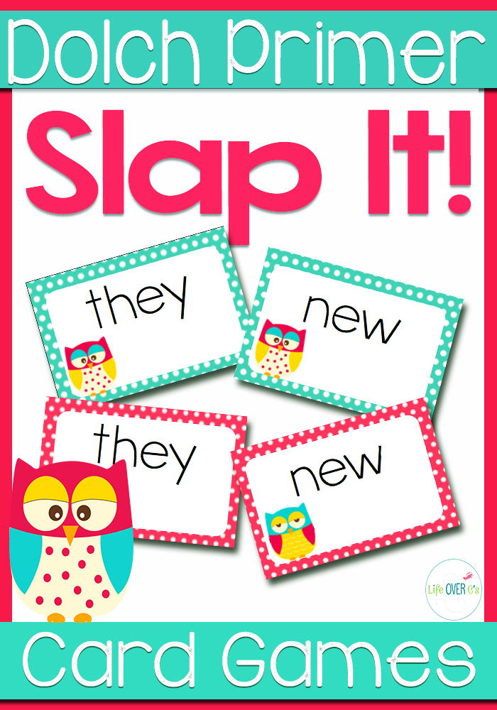Dolch Words PRIMER Sight Words Slap-It Card Game/Center