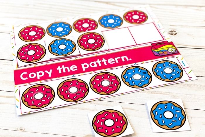 Copy AB patterns - digital and printable with donut theme