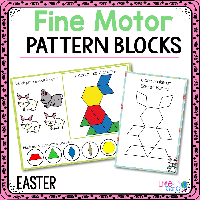 Fine Motor Mats Pattern Blocks: Easter