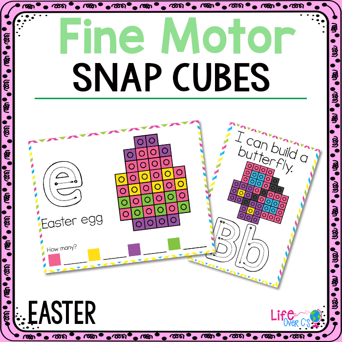 Fine Motor Mats: Snap Cubes: Easter