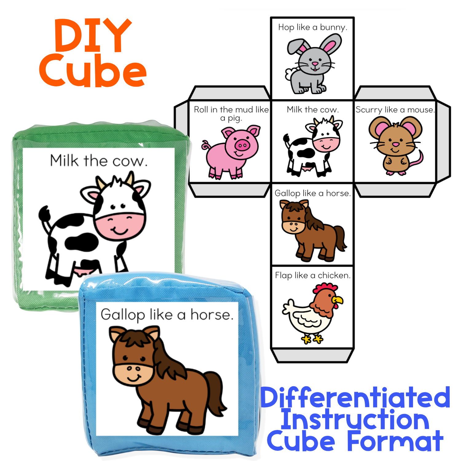 Brain break activities with farm animal theme