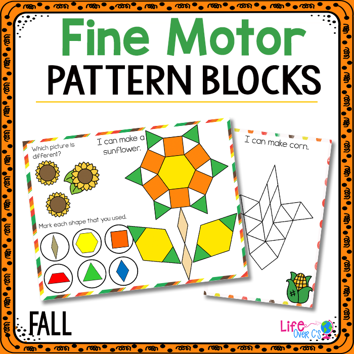 Fall fine motor pattern blocks mats