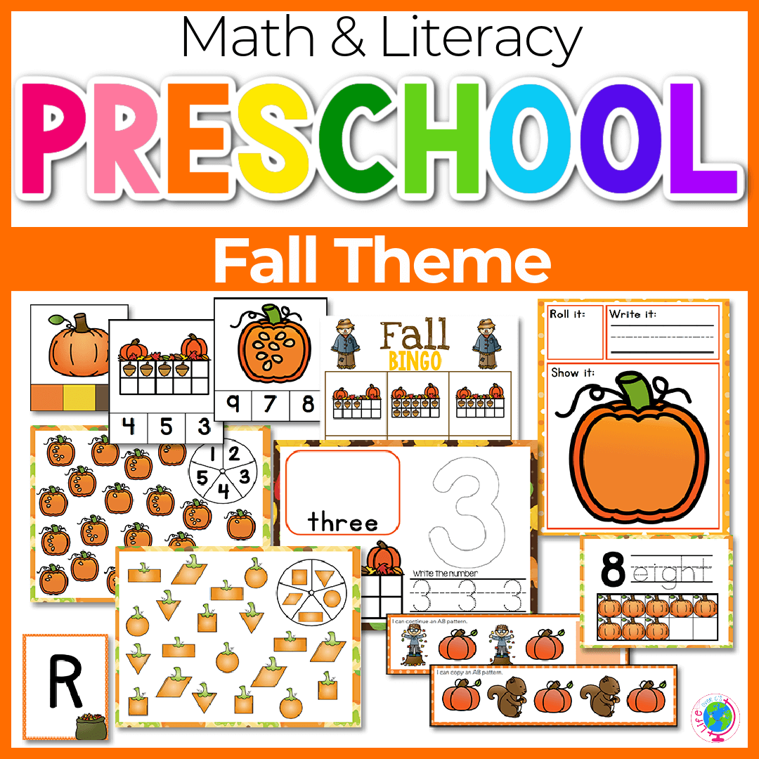 Pre-K Math & Literacy Centers | Fall Theme