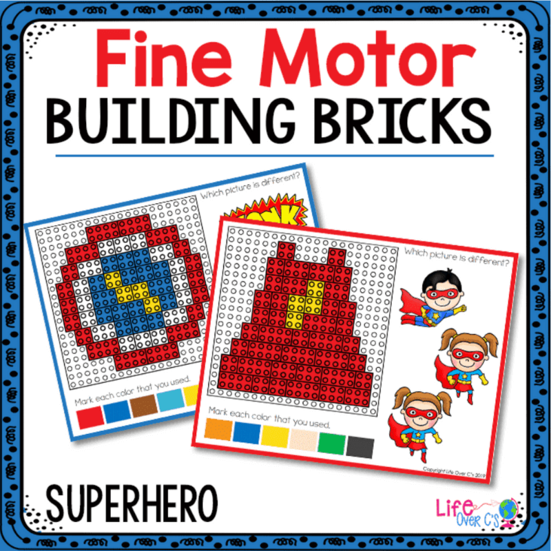 Fine Motor Mats: Bricks: Superhero