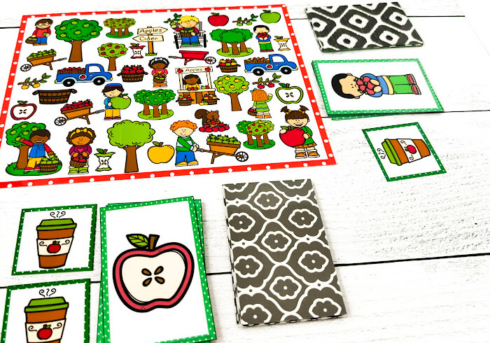 I Spy "Flip" board game with apples theme
