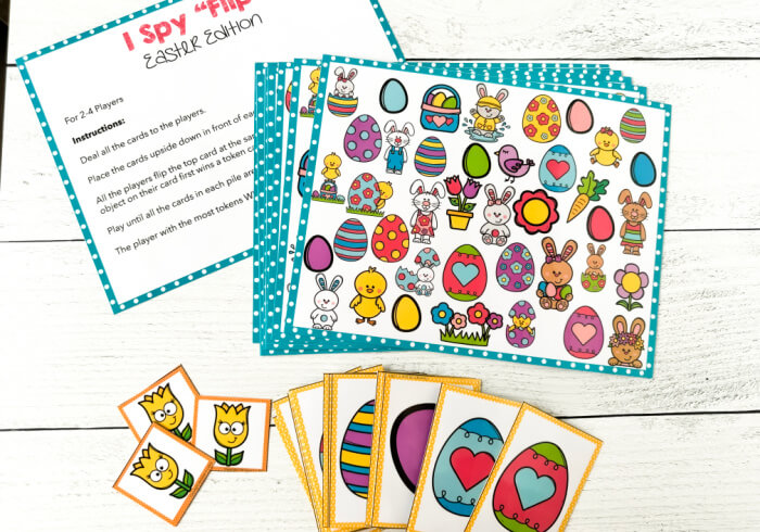 I Spy "Flip" board game with Easter theme