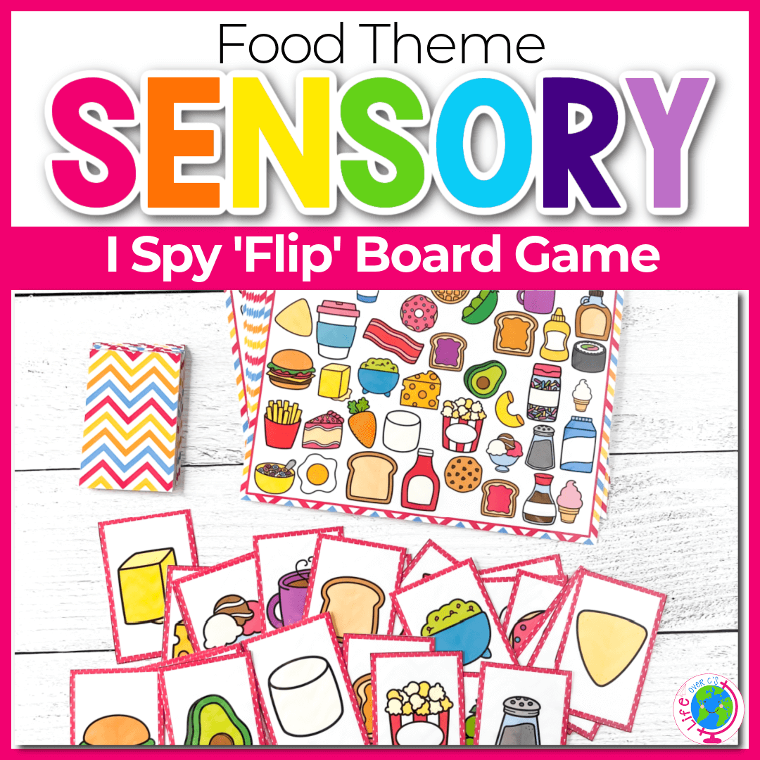 I Spy "Flip" board game with food theme