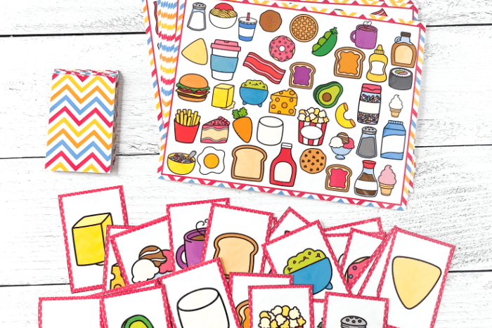 Food themed I Spy "Flip" board game