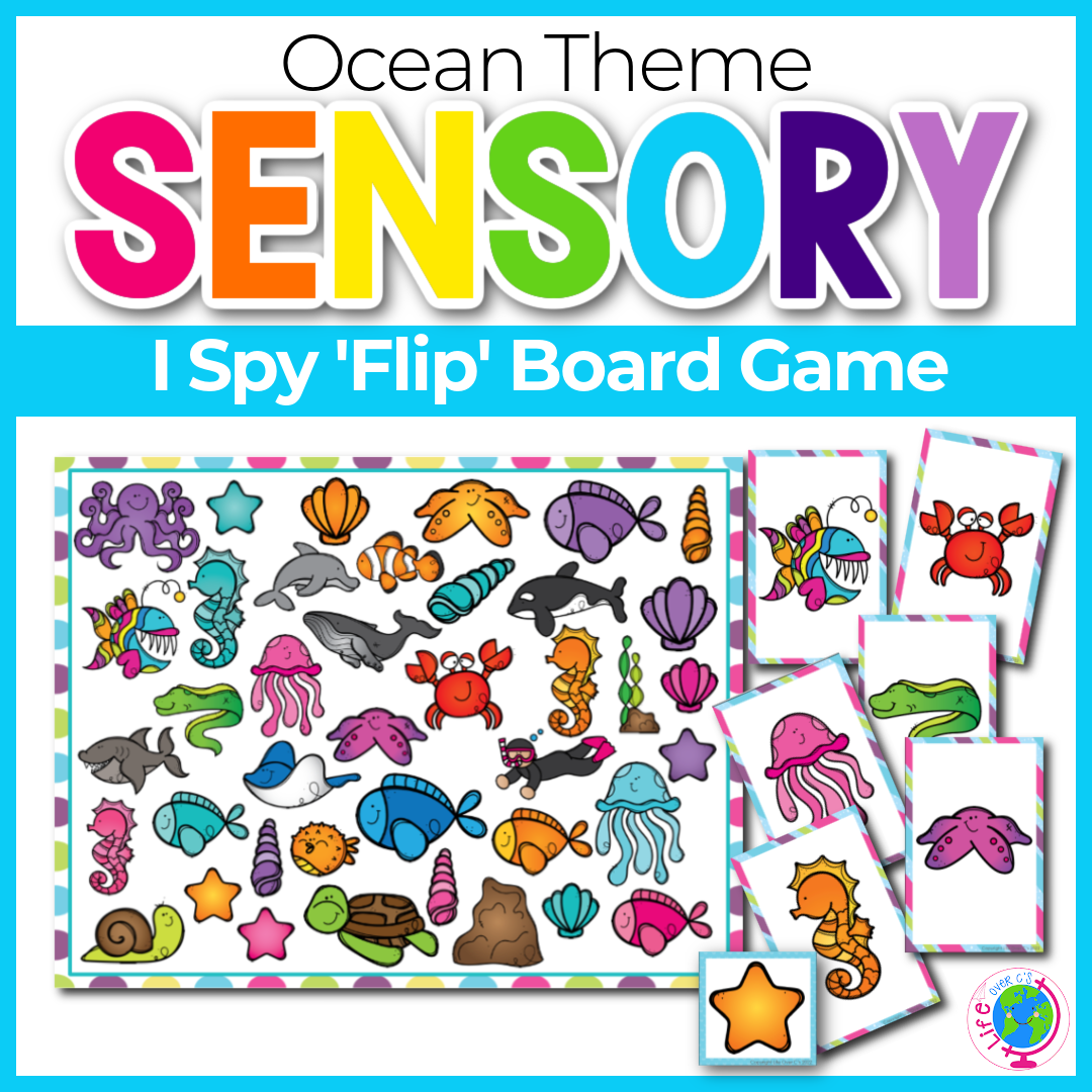 I Spy "Flip" board game with ocean animal theme