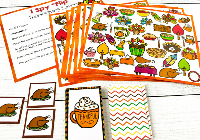 I Spy "Flip" board game with Thanksgiving theme