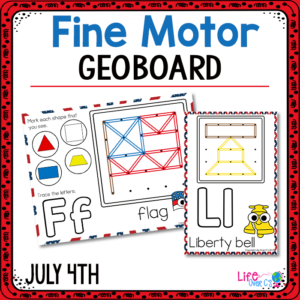 Fine Motor Mats: Geoboard: July 4th - Life Over C's Club