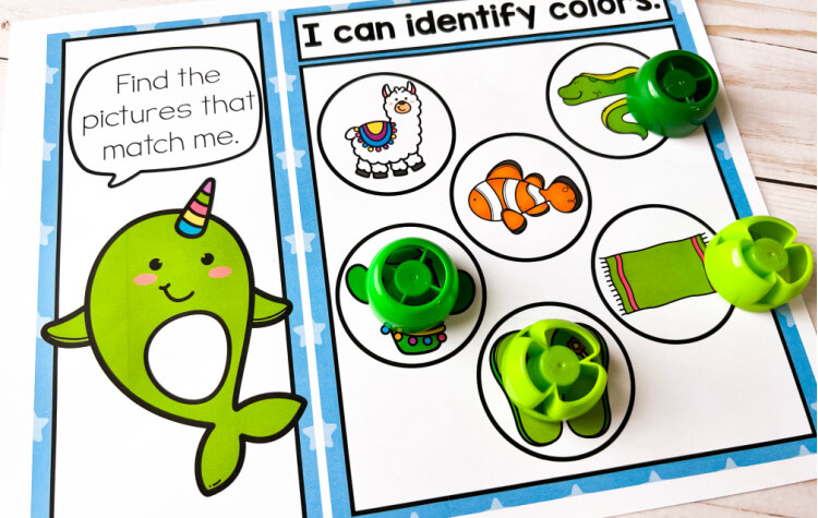 Color matching prek activity for printable and digital Google Classroom