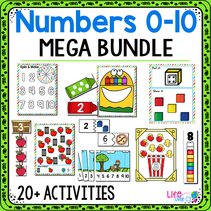 Numbers 0-10 mega bundle for math centers