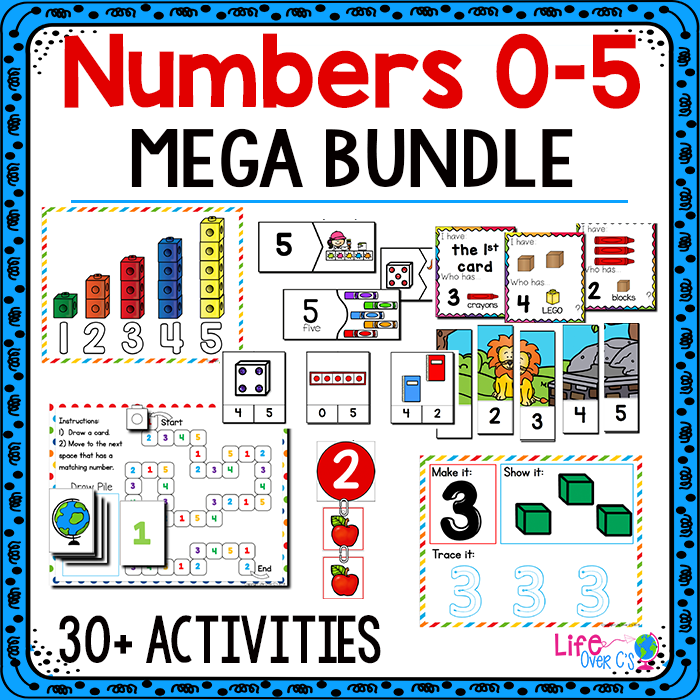 Preschool math mega bundle with numbers 0-5