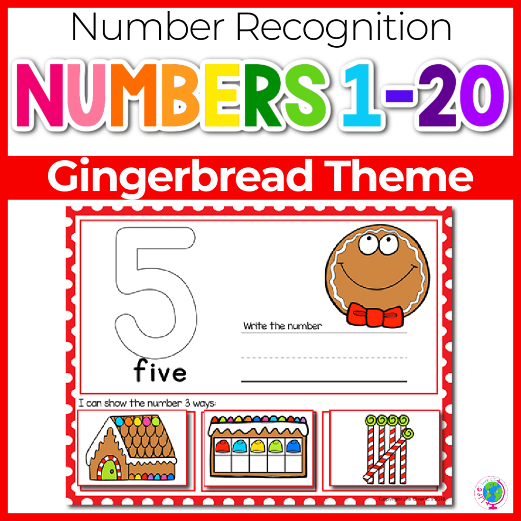 Numbers 1-20 gingerbread themed counting activities