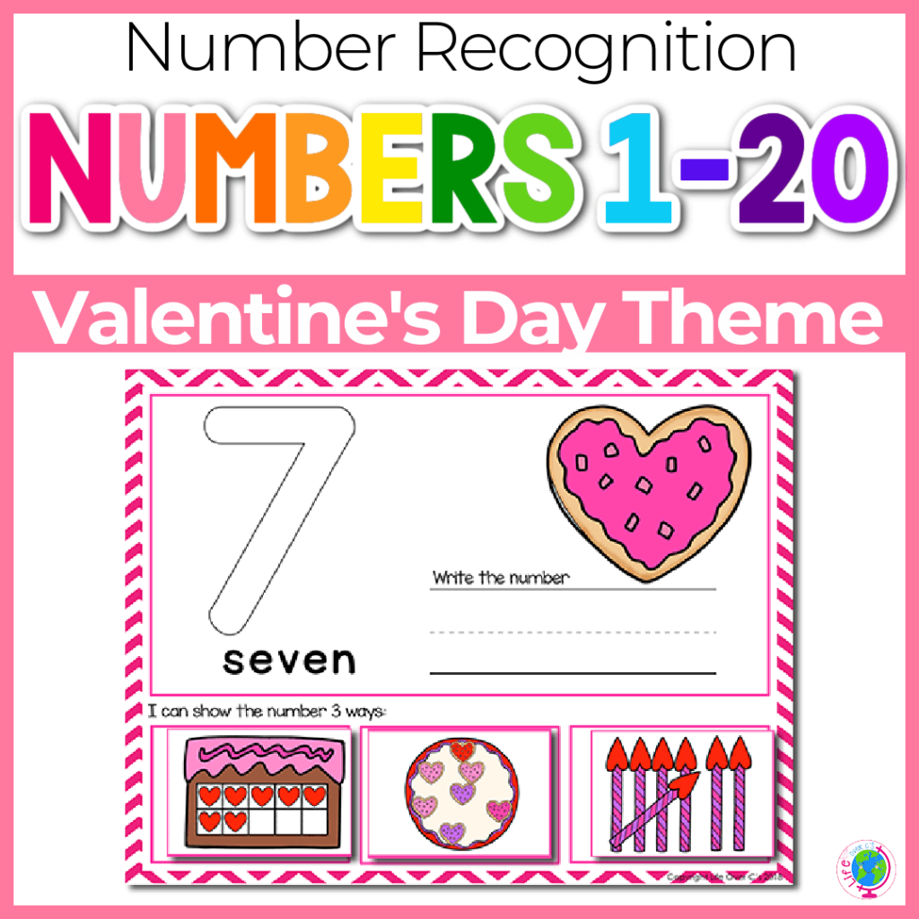 Valentine's Day numbers 1-20 number recognition activities