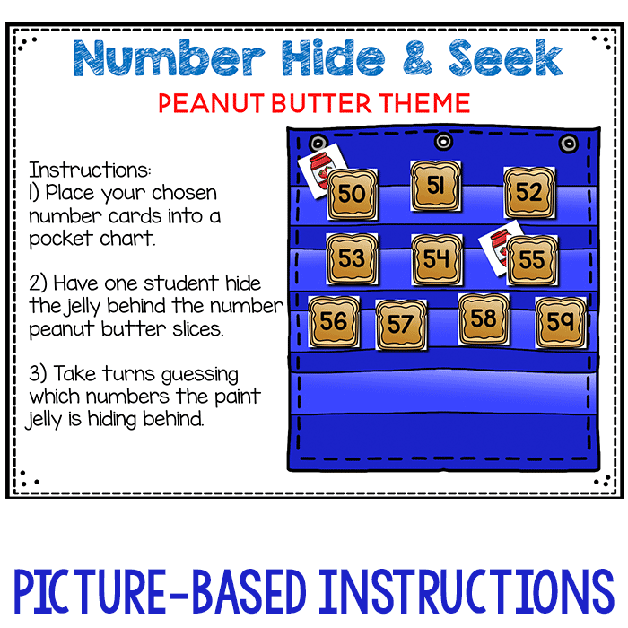 PB&J themed hide and seek numbers 1-120 game