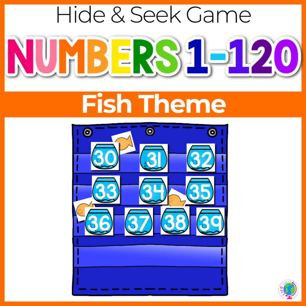 Hide and seek numbers 1-120 game with fish theme