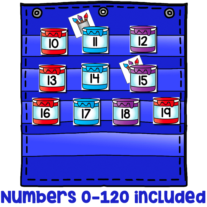 Paint themed hide and seek numbers 1-120 math game