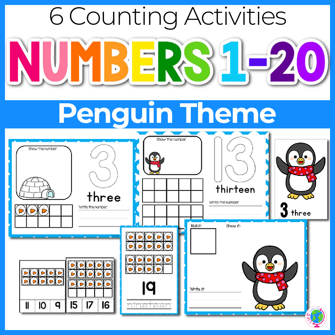1-20 Counting Activities: Penguins
