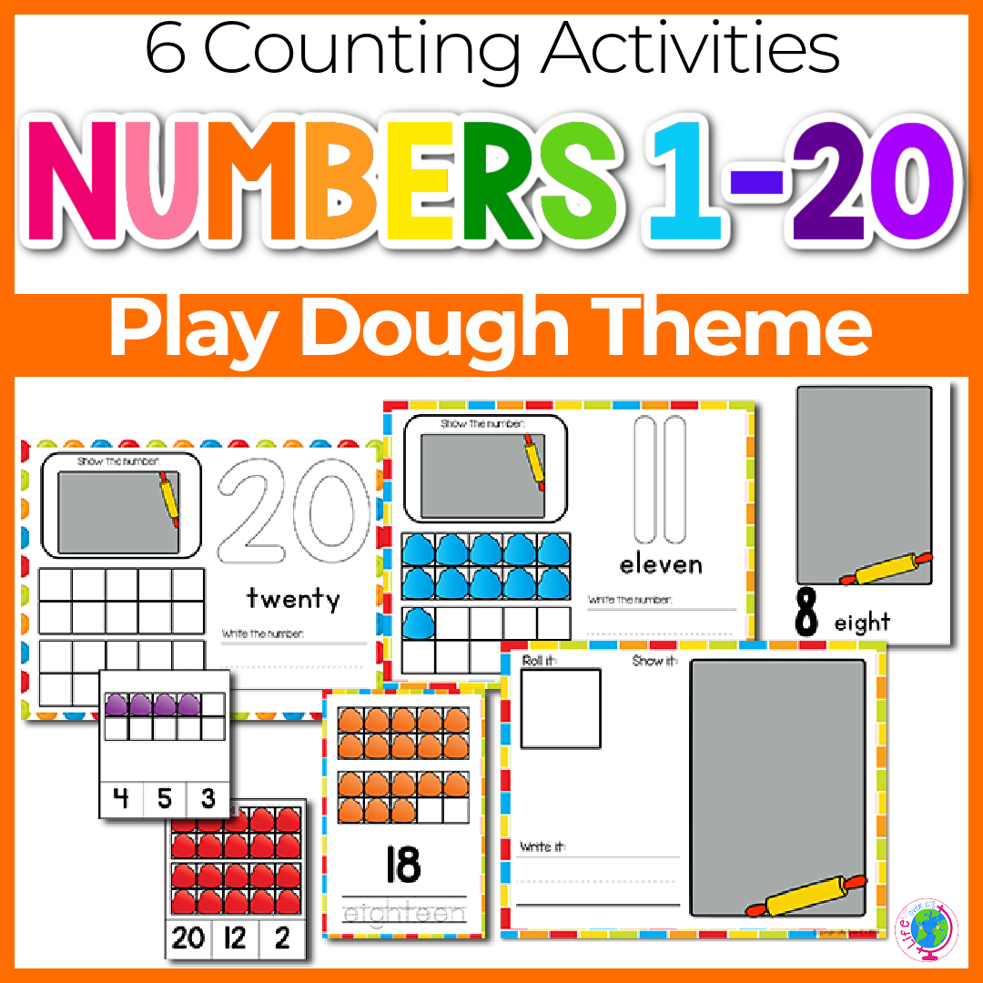 Numbers 1-20 counting activities with play dough theme