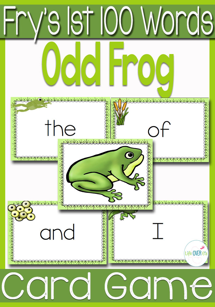 sight word card game for preschoolers with frog theme