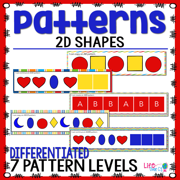 2D Shapes Patterns with differentiation of 7 pattern levels