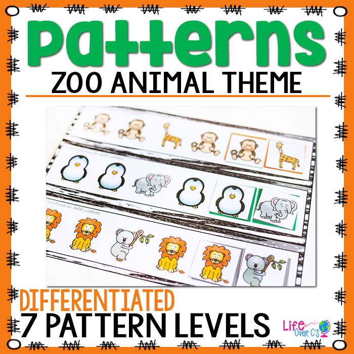Zoo animal differentiated pattern activities