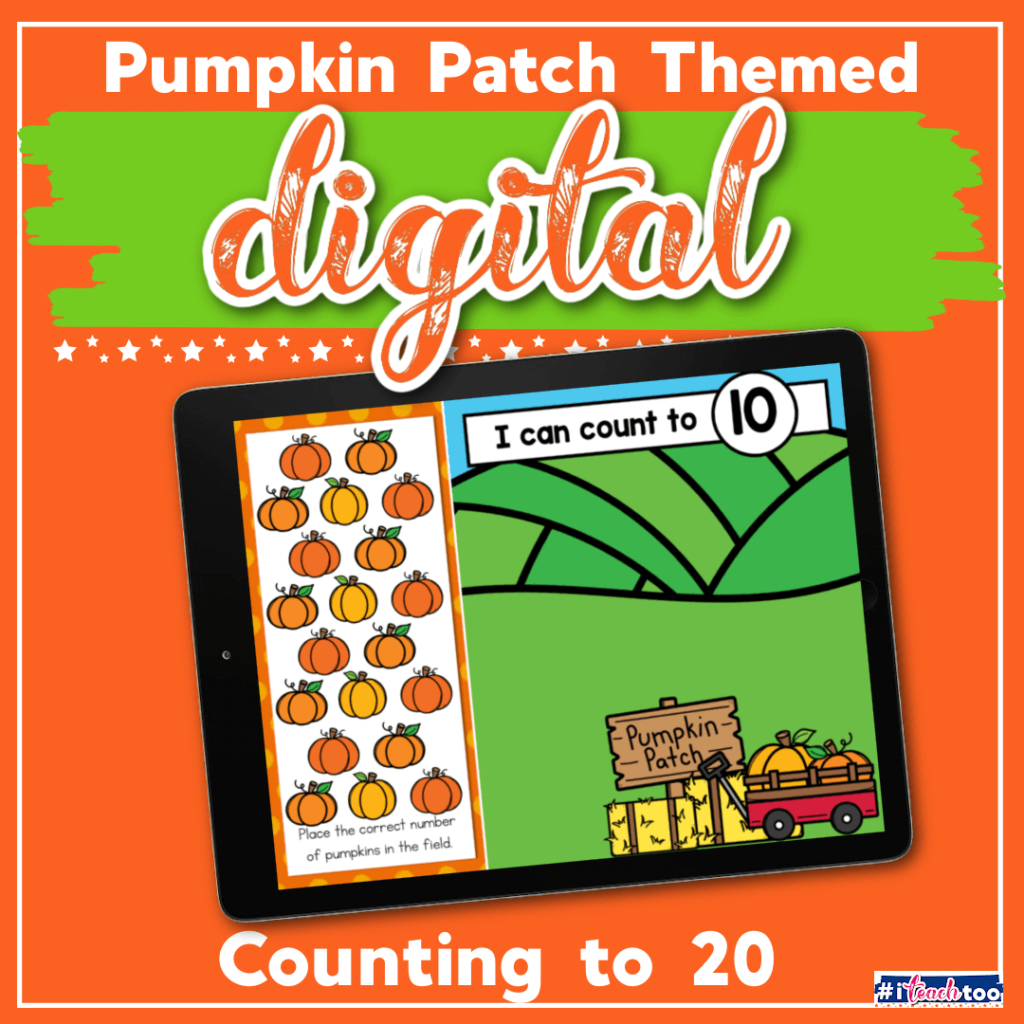 Pumpkin counting to 20 digital math activity
