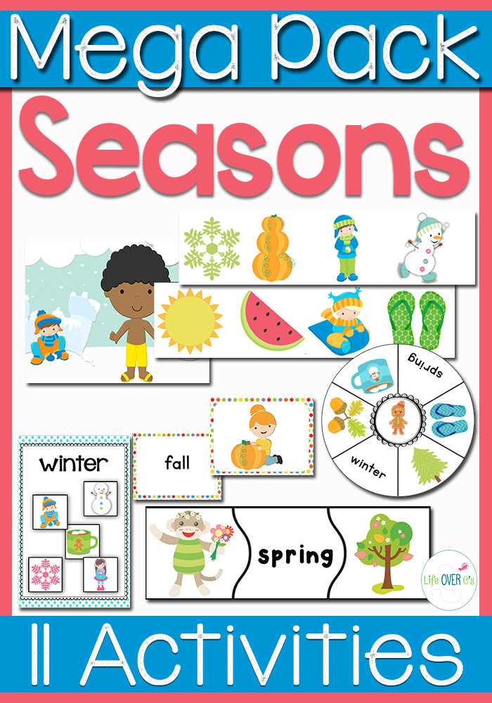 Seasons Math & Literacy Mega Pack for Seasons and Season Words
