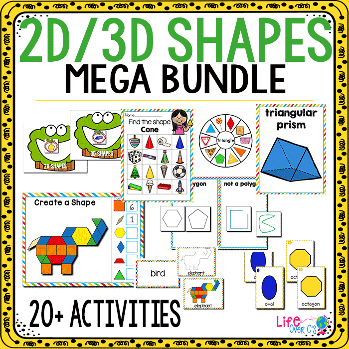 2D/3D Shapes mega bundle math activities