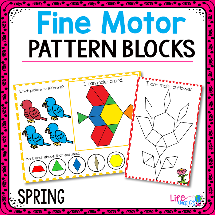 Fine Motor Mats Pattern Blocks: Spring