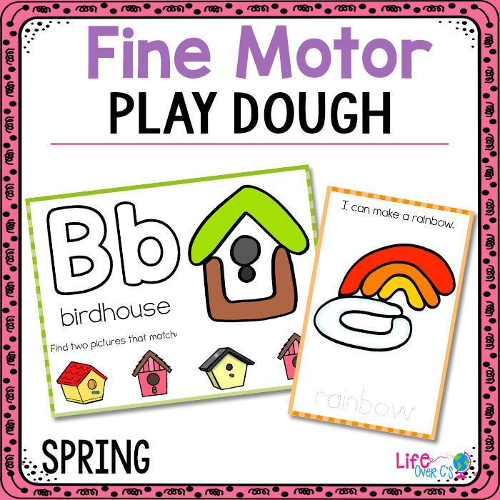 Spring play dough mats for kids