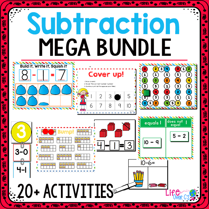 Subtraction within 10 mega bundle with 20+ activities