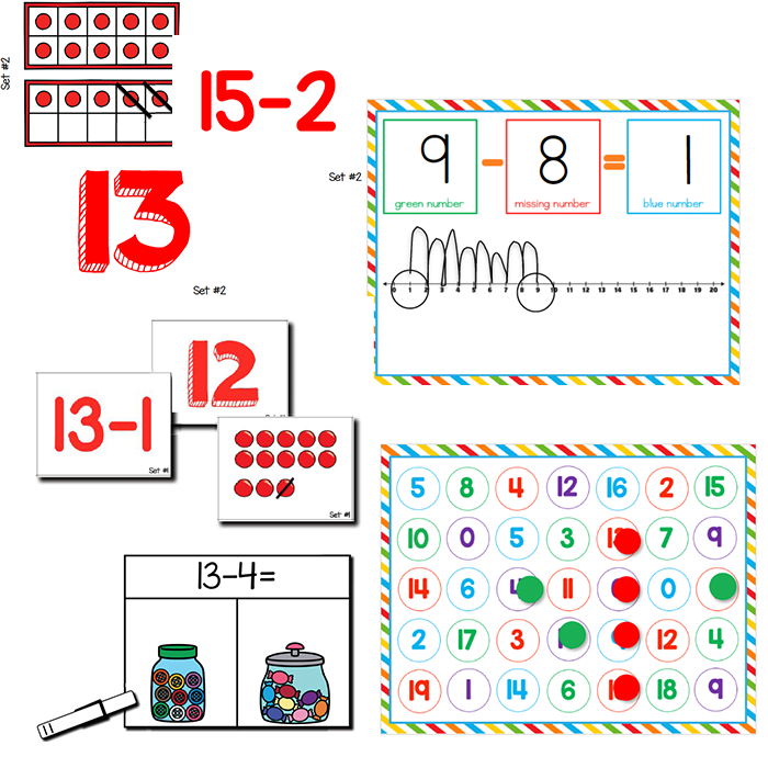 First grade subtraction within 20 activities