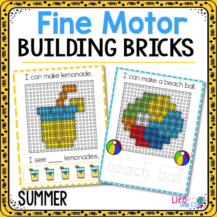 Summer fine motor LEGO building bricks