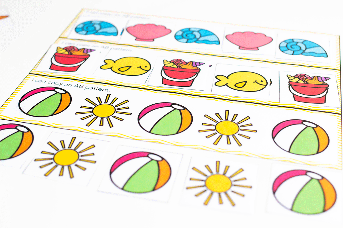 Math and literacy activities for preschool with summer theme