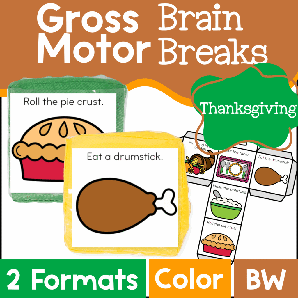 Brain break activities with Thanksgiving theme
