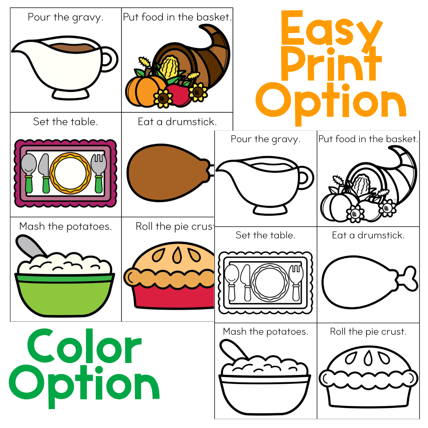 Brain break activities with Thanksgiving theme