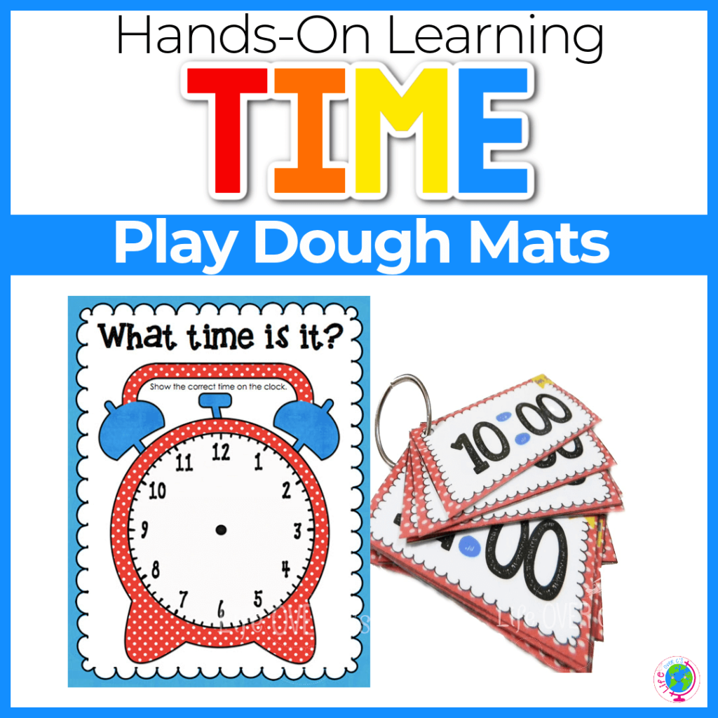 Time play dough mats for hands-on learning