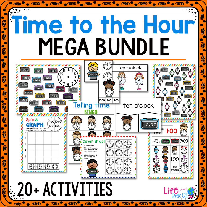 Time to the Hour Pack | Kindergarten Math Centers