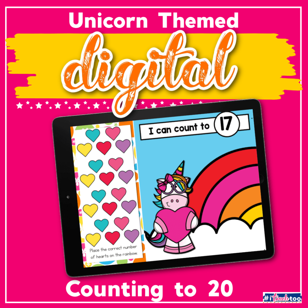 Unicorn counting to 10 digital activity