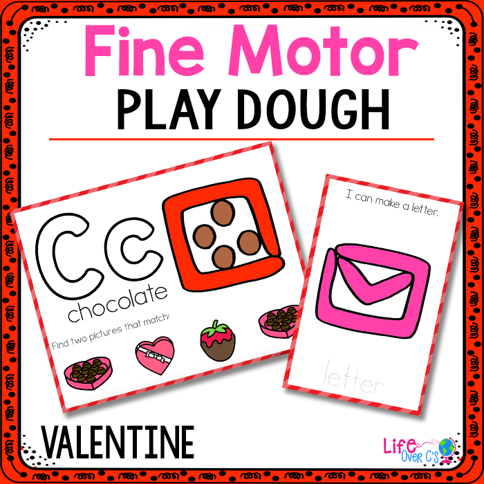 Valentine's Day play dough mats for kids