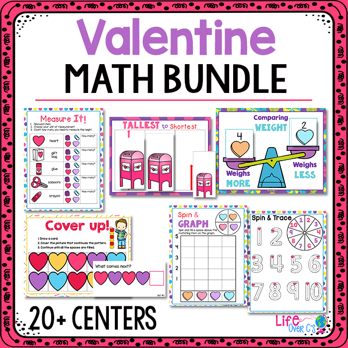 Valentine math bundle for math centers