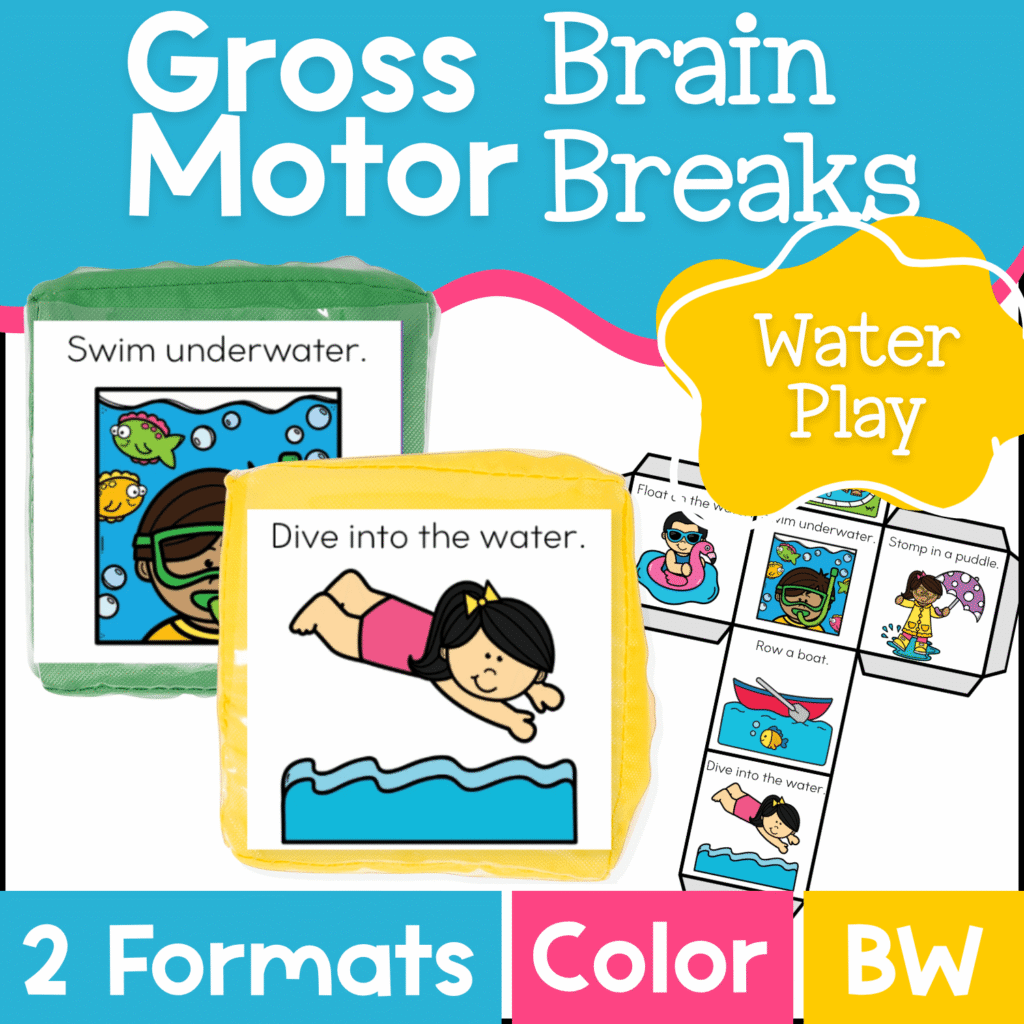Brain break water play charades cube