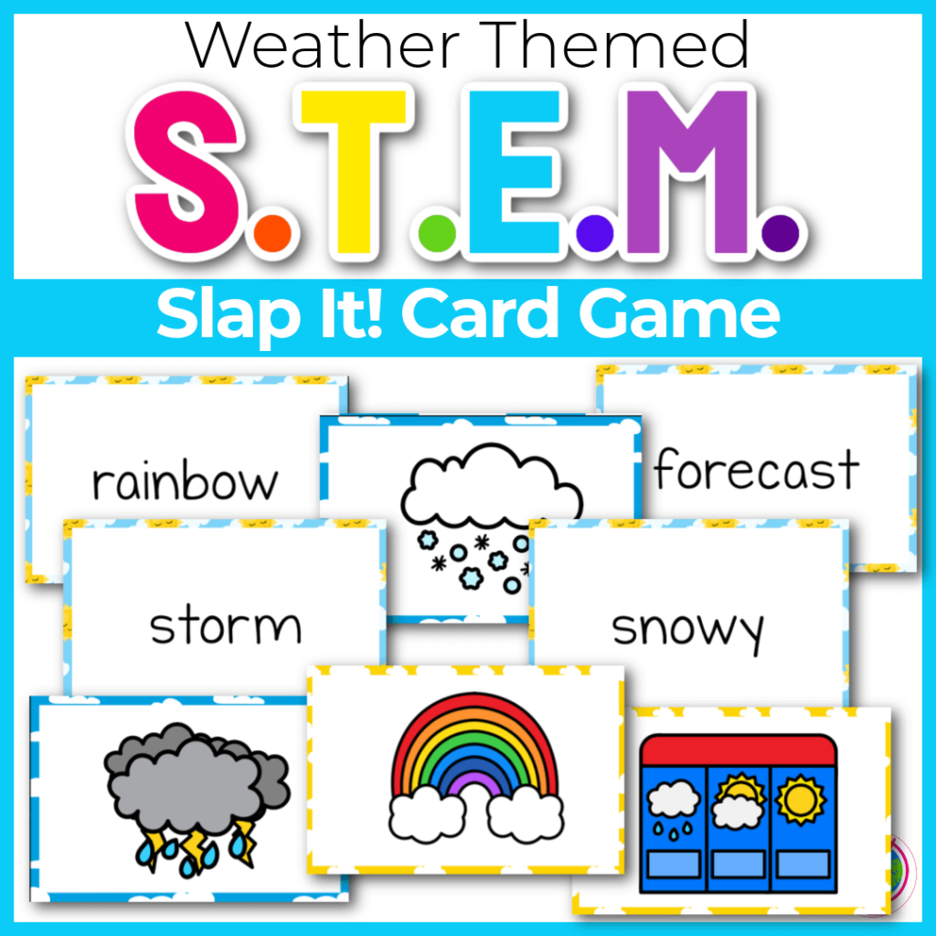 Weather terms Slap It! card game for STEM