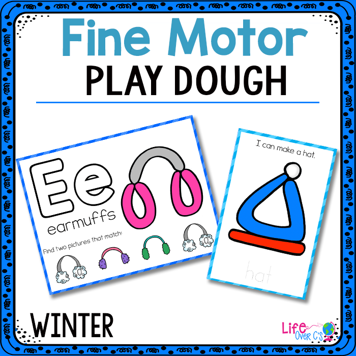 Winter Play dough fine motor mats for kids